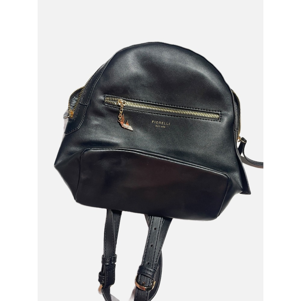 Fiorelli Mini Backpack Women Small Black Faux Leather Gold Hardware Travel Chic